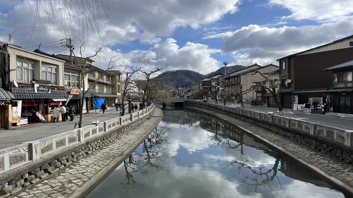 kinosaki onsen main street in the morning